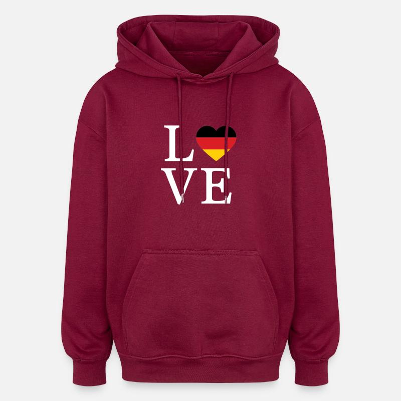 Germany Minimalist Script - Oversized Unisex Hoodie - Burgunderrot
