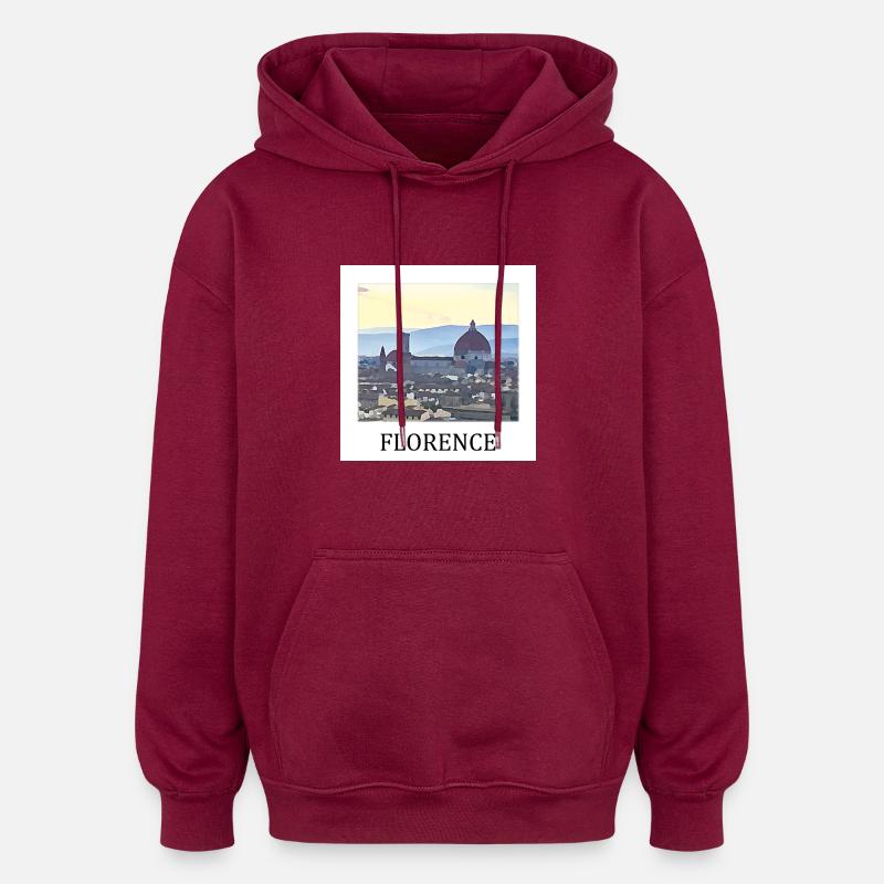 Florence - Sweat à capuche oversize unisexe - bordeaux