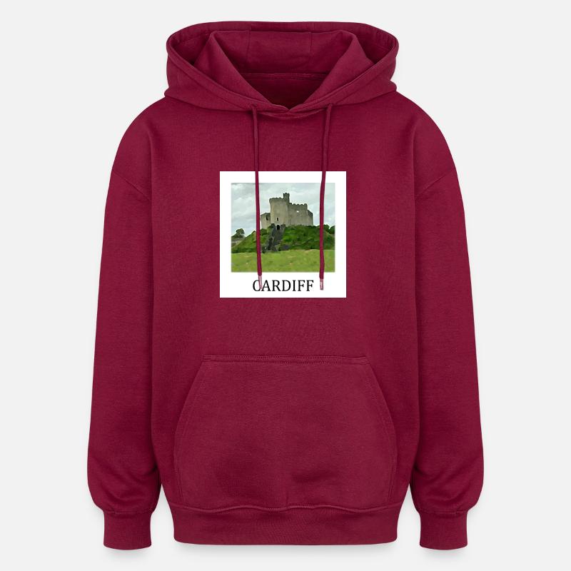 Cardiff - Sweat à capuche oversize unisexe - bordeaux