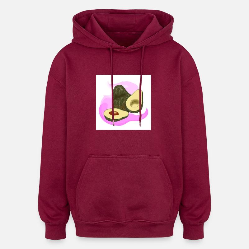 Avocat - Sweat à capuche oversize unisexe - bordeaux