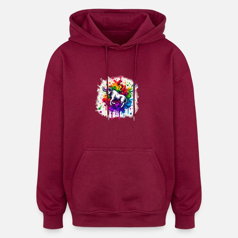 Zodiaque : Taureau - Sweat à capuche oversize unisexe - bordeaux