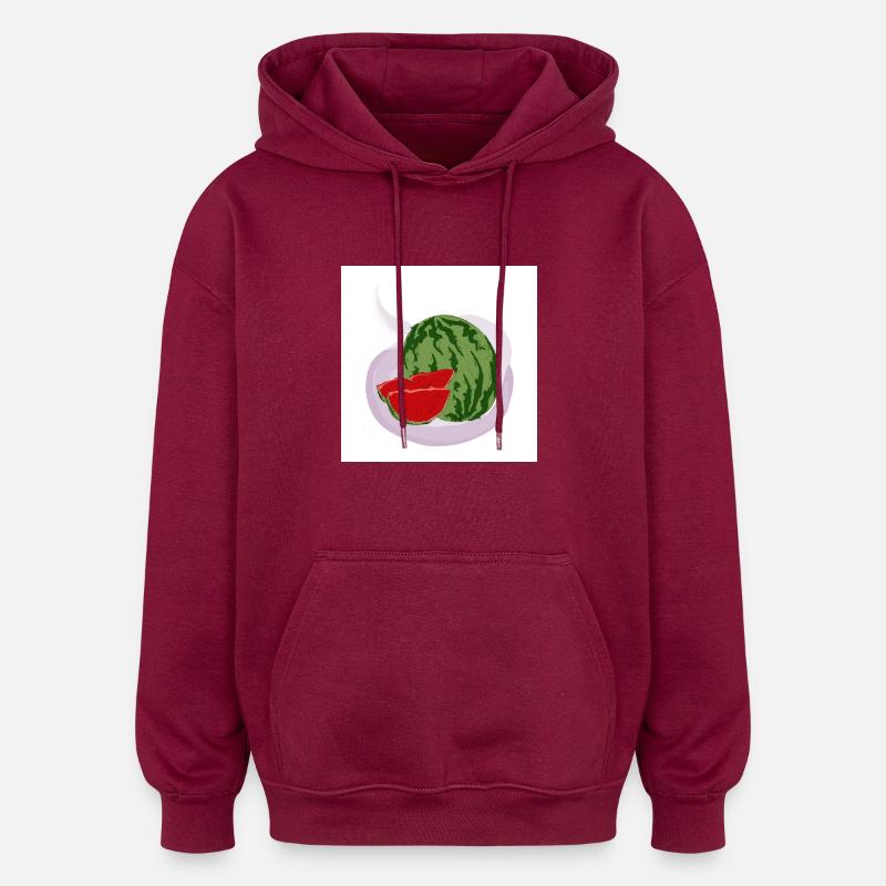 Pastèque rouge - Sweat à capuche oversize unisexe - bordeaux