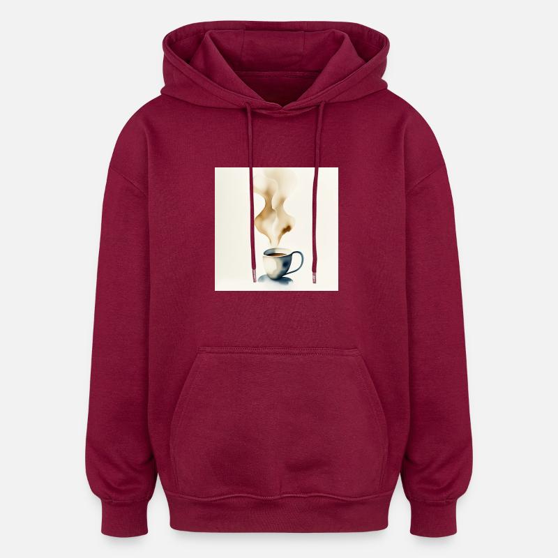 Tasse à café - Sweat à capuche oversize unisexe - bordeaux
