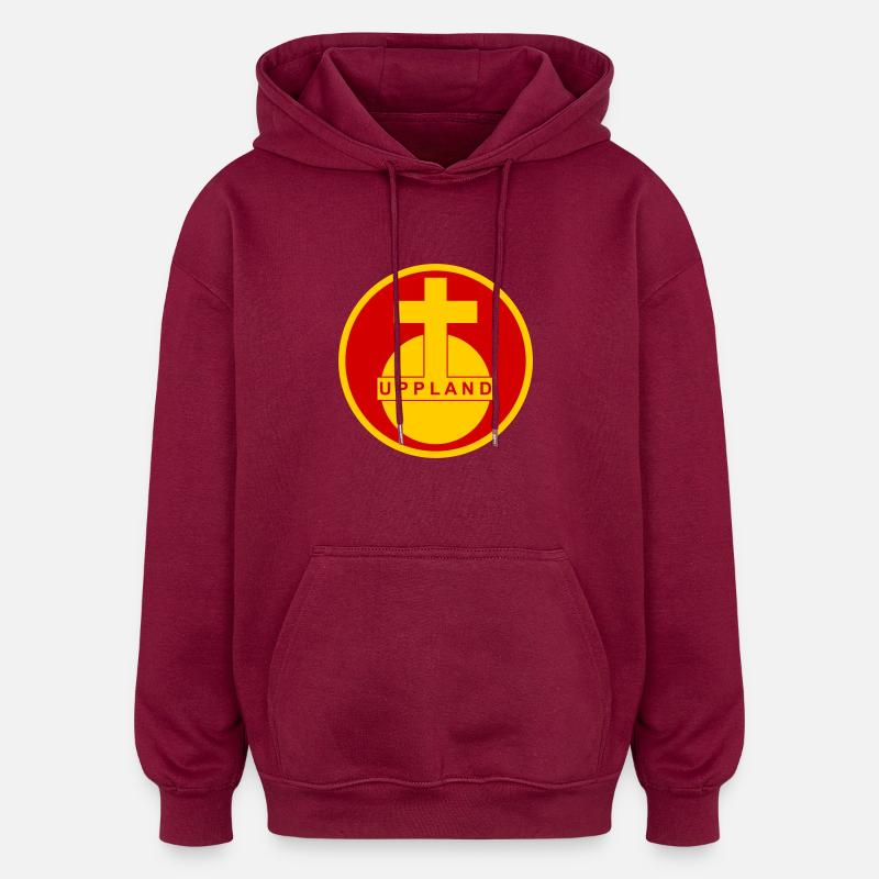 UPPLAND - Sweat à capuche oversize unisexe - bordeaux