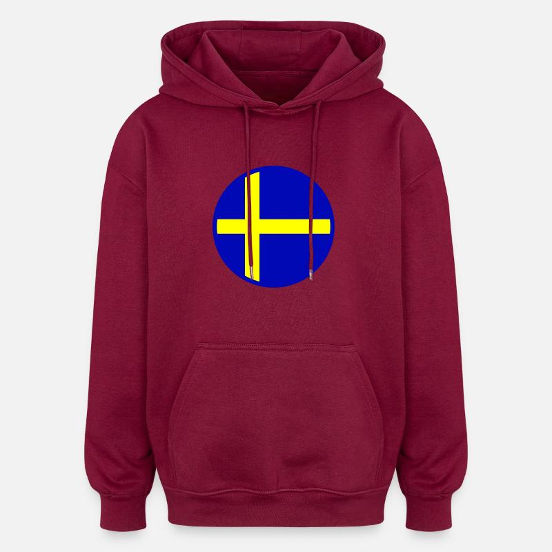 Drapeau de la Suède Drapeau - Sweat à capuche oversize unisexe - bordeaux