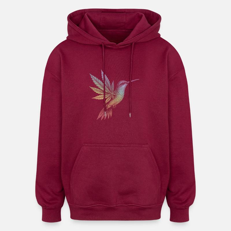 Colibri - Sweat à capuche oversize unisexe - bordeaux