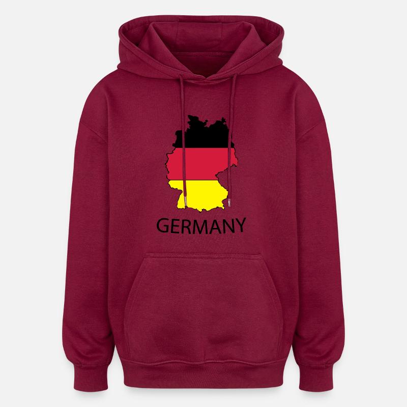 germany - Sweat à capuche oversize unisexe - bordeaux