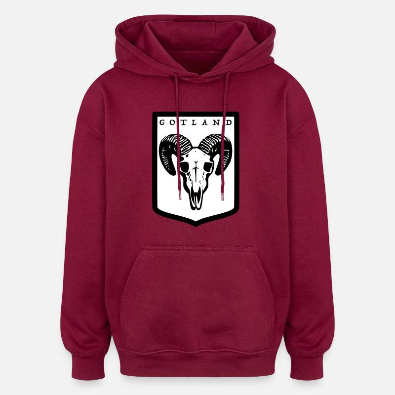 Gotland - Sweat à capuche oversize unisexe - bordeaux