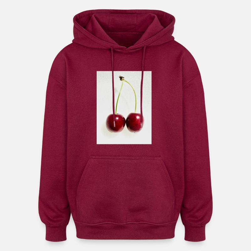 Kirsche - Oversized Unisex Hoodie - Burgunderrot