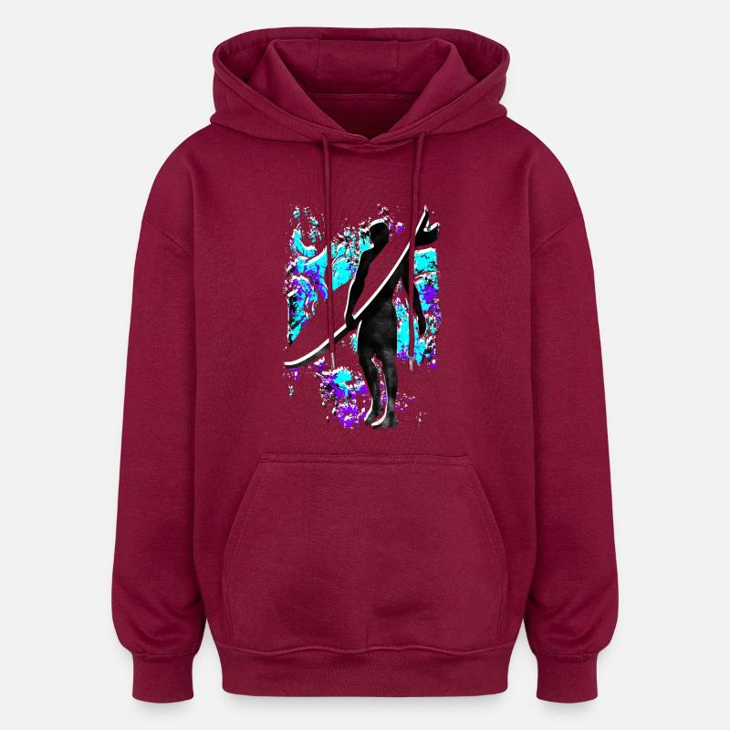 Surf - Surfboard - Surfing - Surfer - Oversized Unisex Hoodie - burgundy