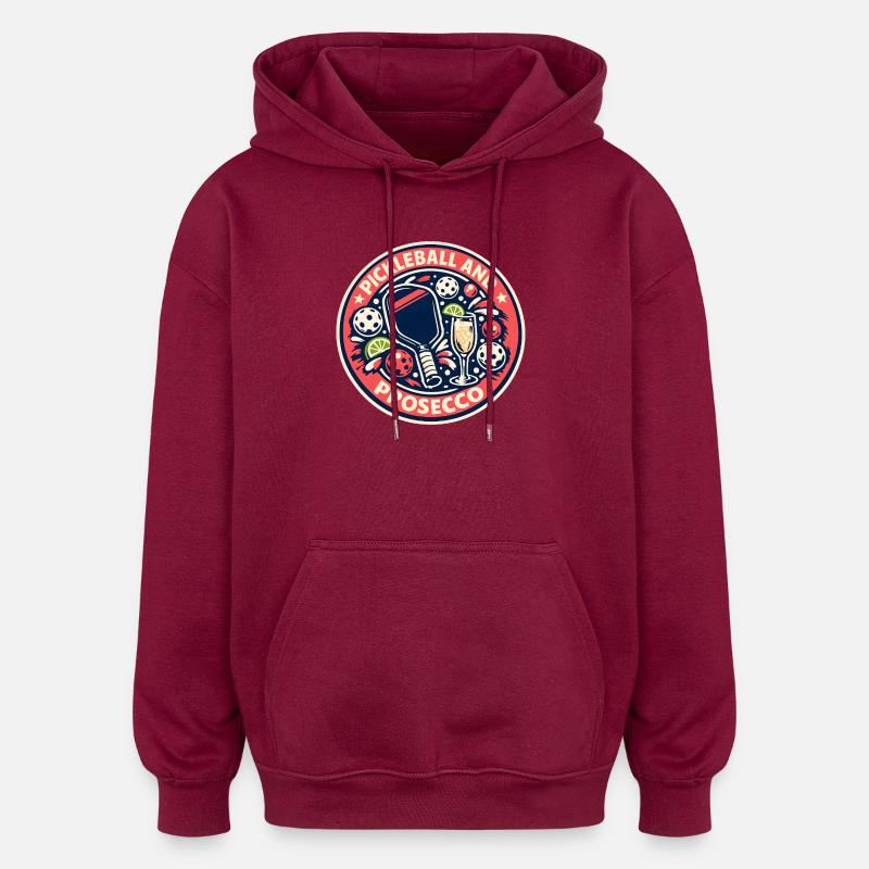 Pickleball Prosecco Fusion - Sweat à capuche oversize unisexe - bordeaux
