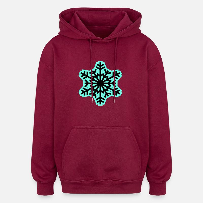 Givre de neige - Sweat à capuche oversize unisexe - bordeaux