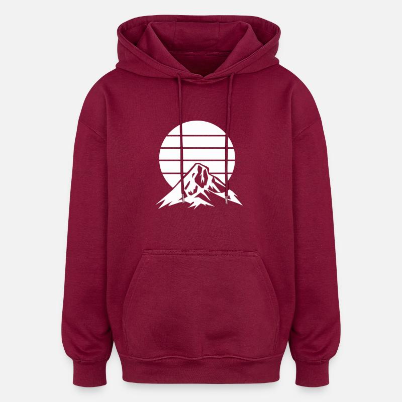 mountains mountains - Oversized Unisex Hoodie - burgundy