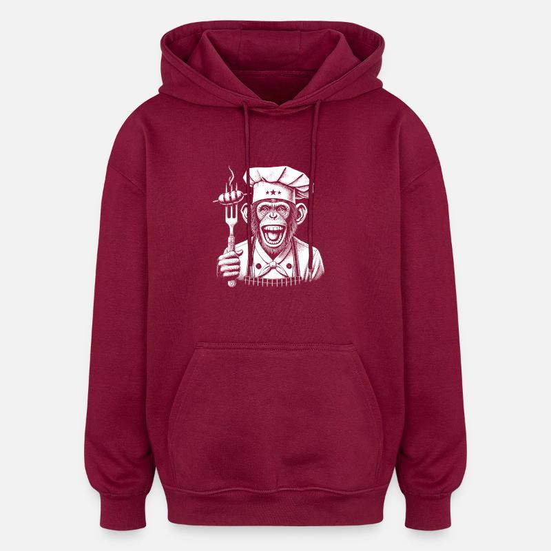 Griller - Sweat à capuche oversize unisexe - bordeaux
