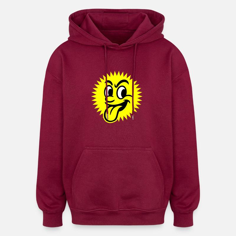 Sonne Sommer Gesicht - Oversized Unisex Hoodie - Burgunderrot