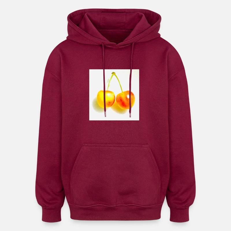 Cerise - Sweat à capuche oversize unisexe - bordeaux