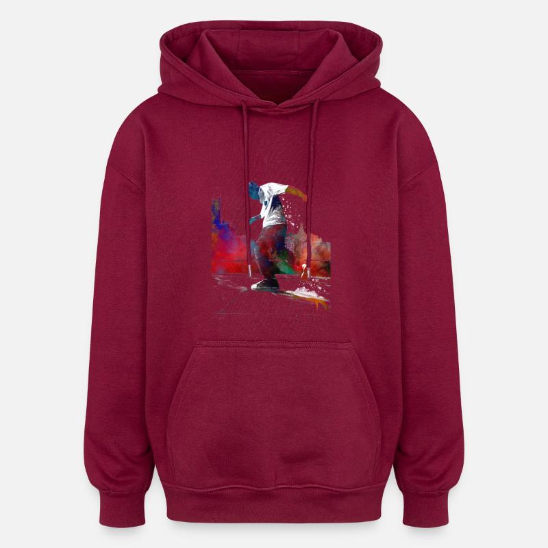 Breakdancer sportif - Sweat à capuche oversize unisexe - bordeaux