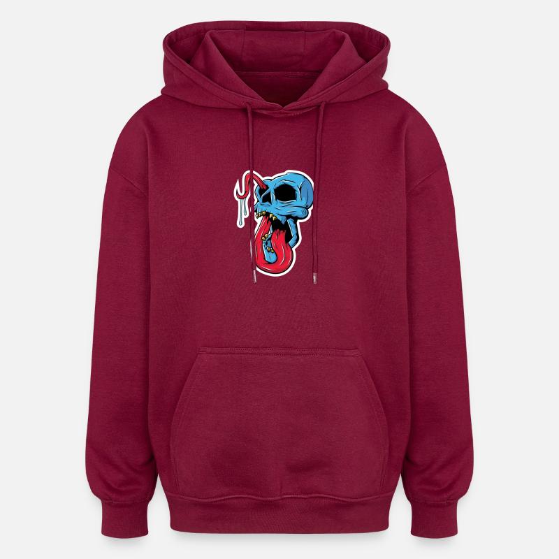 skull - odissé - Sweat à capuche oversize unisexe - bordeaux