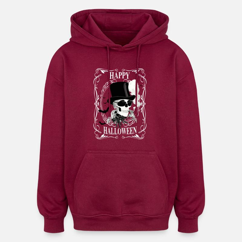 Joyeux halloween - Sweat à capuche oversize unisexe - bordeaux