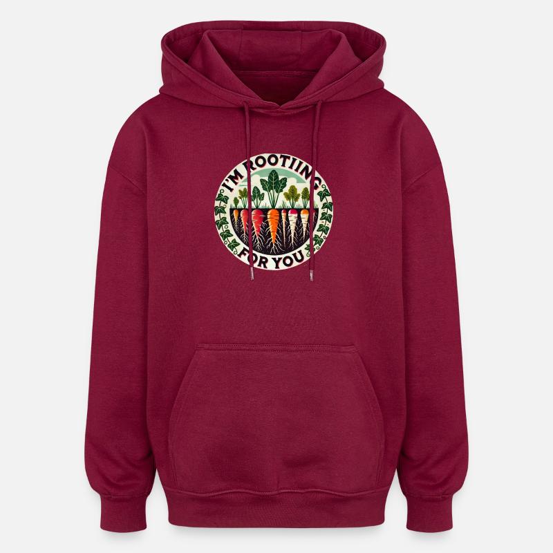 Ronde de la Root Carrot - Sweat à capuche oversize unisexe - bordeaux