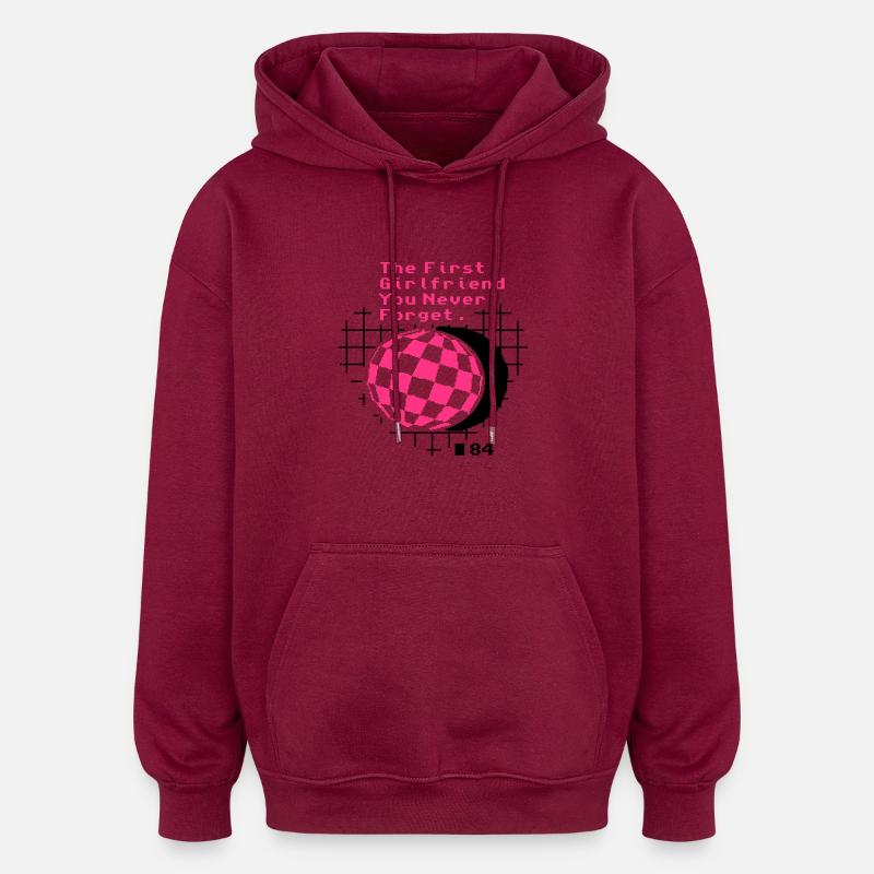 first_girlfriend - Oversized Unisex Hoodie - Burgunderrot