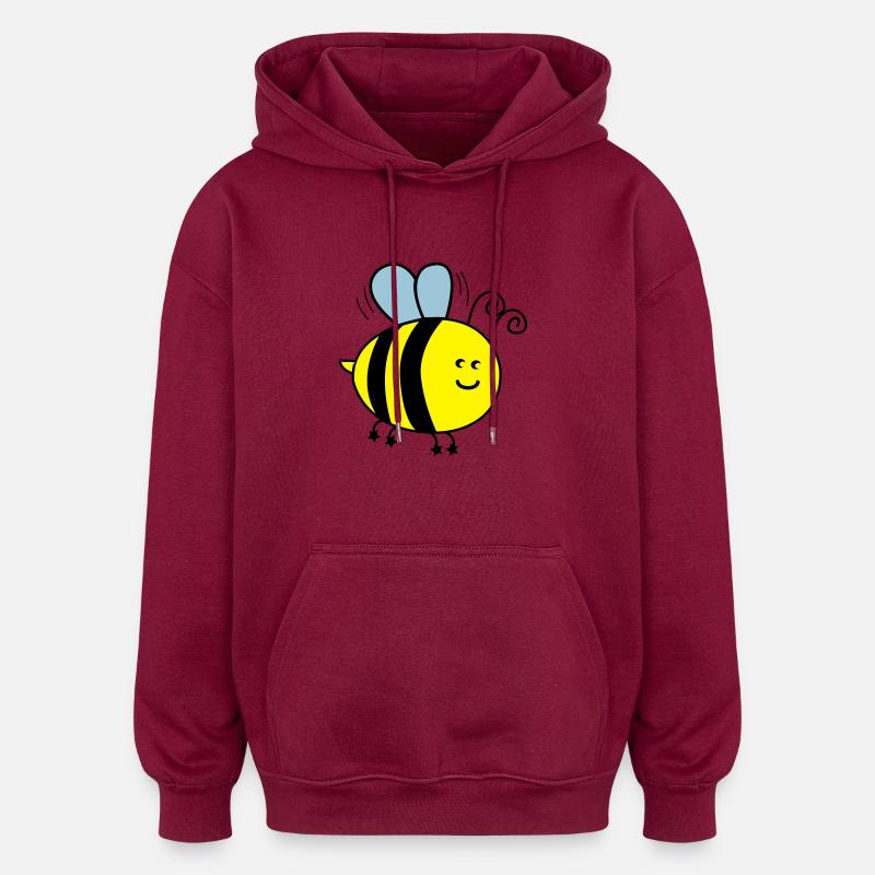 biene_002 - Sweat à capuche oversize unisexe - bordeaux