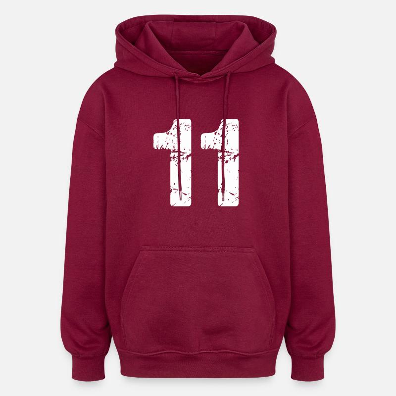 11 - Sweat à capuche oversize unisexe - bordeaux