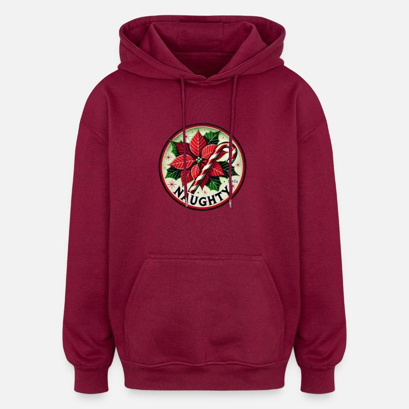 Noël coquin - Sweat à capuche oversize unisexe - bordeaux