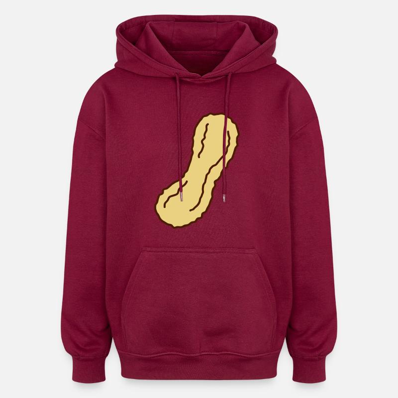 Peanut - Sweat à capuche oversize unisexe - bordeaux