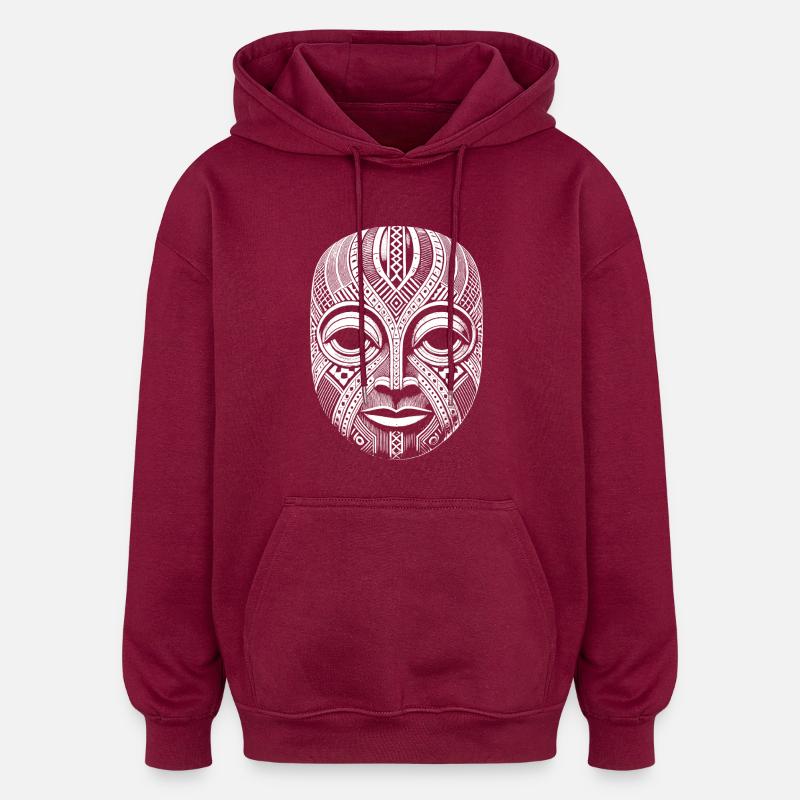 Masque - Sweat à capuche oversize unisexe - bordeaux