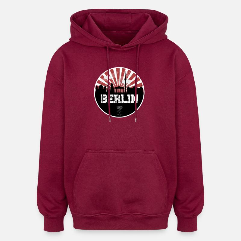 Match à domicile Berlin Skyline - Sweat à capuche oversize unisexe - bordeaux