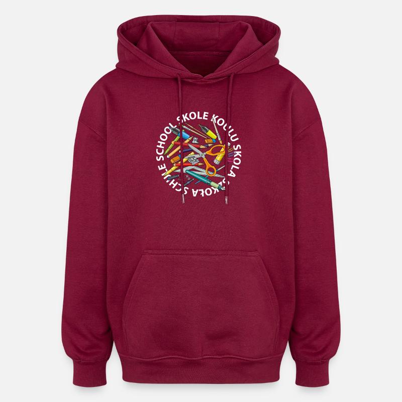 Schule macht schlau - Oversized Unisex Hoodie - Burgunderrot