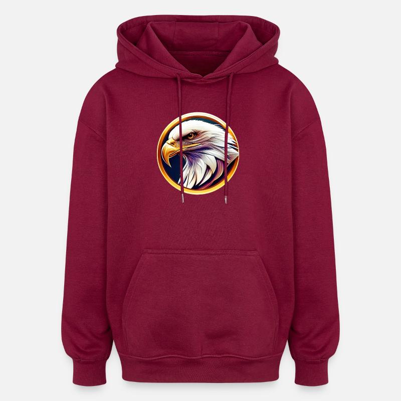 Pygargue à tête blanche - Sweat à capuche oversize unisexe - bordeaux