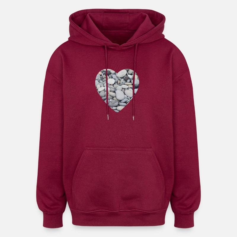 Cœur de Pierres de Galeau - Sweat à capuche oversize unisexe - bordeaux