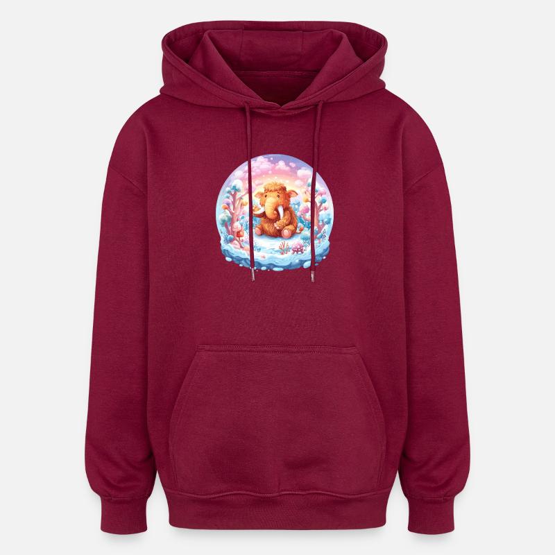 Pastel Mammut Rêve d’Hiver - Sweat à capuche oversize unisexe - bordeaux