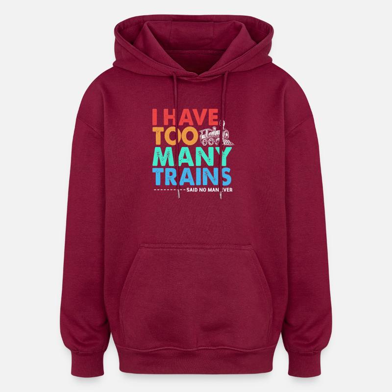 Model Railway Model Making Model Maker - Oversized Unisex Hoodie - burgundy