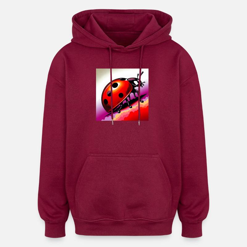 Marienkäfer - Oversized Unisex Hoodie - Burgunderrot