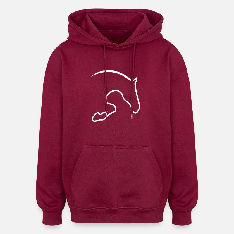 Springpferd - Oversized Unisex Hoodie - Burgunderrot