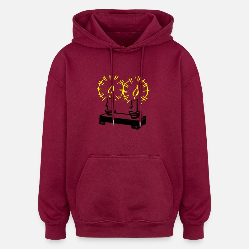 Bougies 02 - Sweat à capuche oversize unisexe - bordeaux