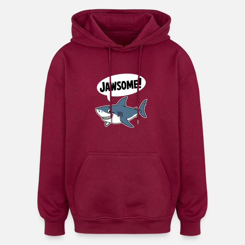 Mâchoire ! - Drôle de requin - Sweat à capuche oversize unisexe - bordeaux