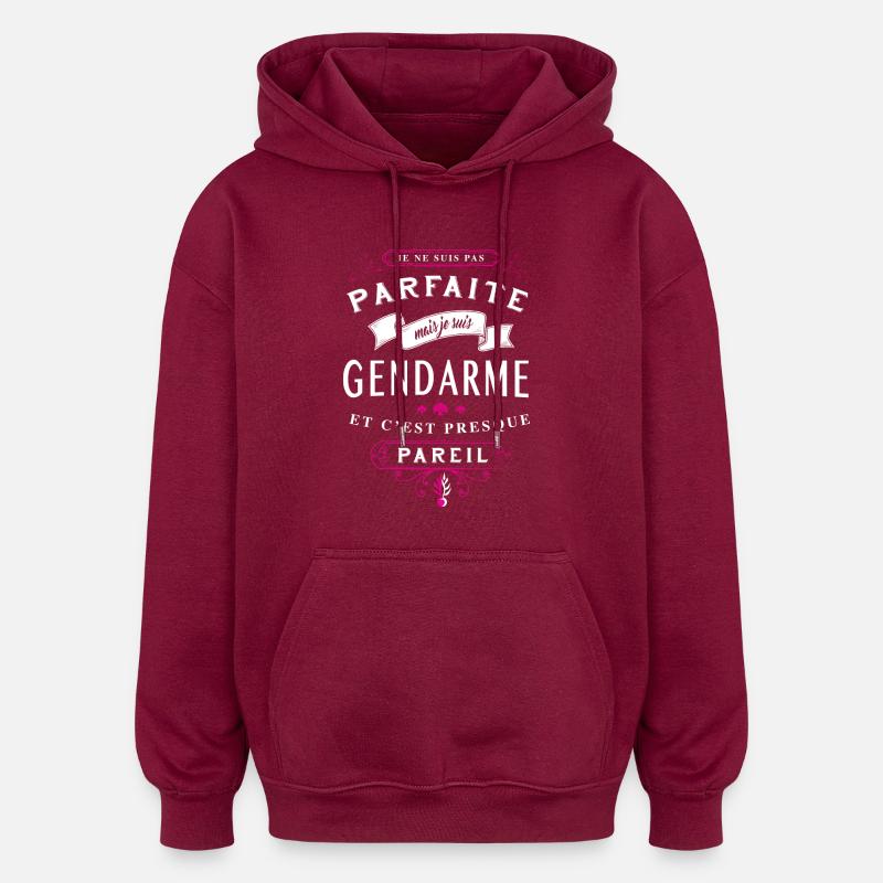 Gendarme Parfaite - Sweat à capuche oversize unisexe - bordeaux