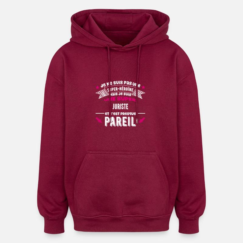 SuperJuriste cadeau - Sweat à capuche oversize unisexe - bordeaux
