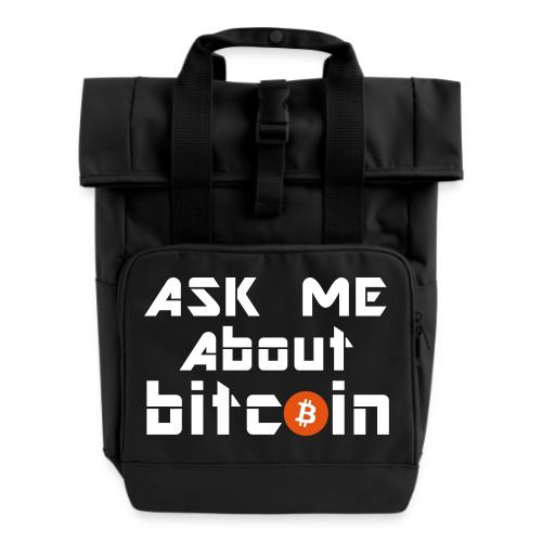 Ask For Bitcoins - Zaino con apertura rolltop e due maniglie