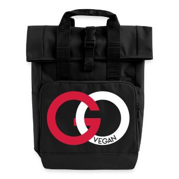 GO VEGAN SIGN - Rolltop Rucksack mit zwei Griffen - Schwarz - Vorne