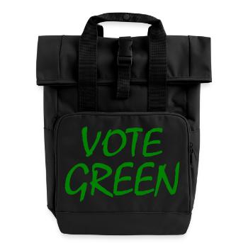 Vote green - Roll Top Backpack with Two Handles - black - Front