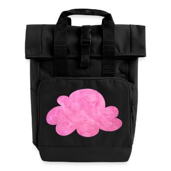 rosa Wolke Flausch Pelz Himmel kuschelig pink - Rolltop Rucksack mit zwei Griffen - Schwarz - Vorne