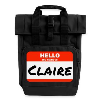 Bonjour, je m’appelle Claire Étiquette Nom Étiquette - Sac à dos Roll Top à deux anses - noir - Devant