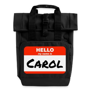 Bonjour mon nom est Carol Étiquette Étiquette - Sac à dos Roll Top à deux anses - noir - Devant