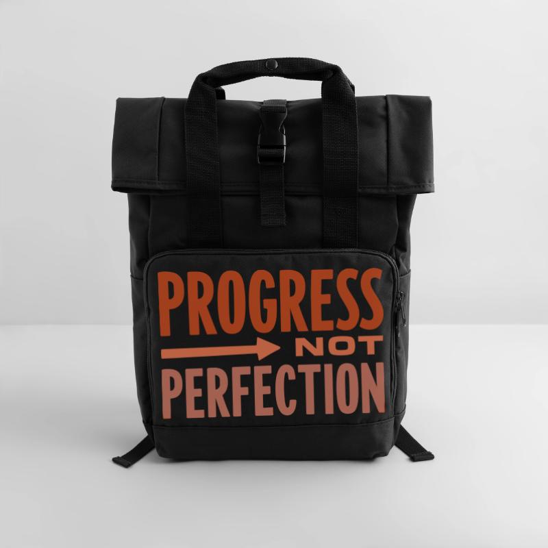Le progrès, pas la perfection Le progrès compte Sac à dos Roll Top à deux anses