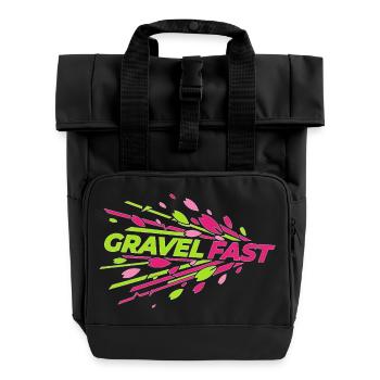Vecteur de pétales à vitesse rapide du gravier - Sac à dos Roll Top à deux anses - noir - Devant